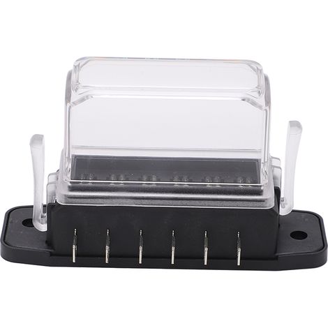 6-fach Sicherungsblock mit transparenter, wasserdichter Abdeckung, 6-fach Sicherungskasten für Schiffe und Wohnmobile, DC 12 V/24 V, Gesamtlast 45 A (1/5)