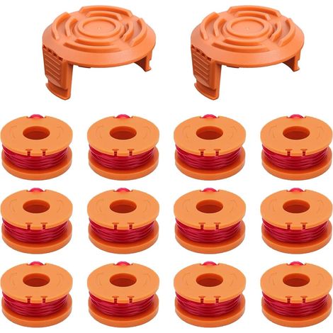 Packung mit 14 Ersatzspulen für Trimmerfaden WA0010, Ø1,65 mm, 3 m lang (12 Spulen + 2 Kappen WA6531)