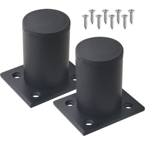 Lot de 4 Pieds armoire Pieds de Meuble en métal Cuisine Pieds réglables Rond Noir Canapé Table Table Support 4 PIED DE MEUBLE (1/5)