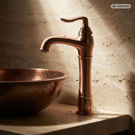 PaulGurkes Robinet Nostalgie en Cuivre Bronze pour Lavabo Sur Plateau (1/5)