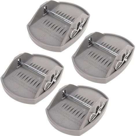 cuñas de soporte para gato (178 x 140 mm), almohadilla metálica para clavijas, para caravanas y autocaravanas (1/4)