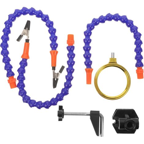 Porte-outil de Soudage Flexible à 3 Griffes, 1 Set Bleu Bras Articulé pour Modélisme Aéronautique et Travaux de Réparation Structure 3 Trous , Fer et Caoutchouc (1/5)