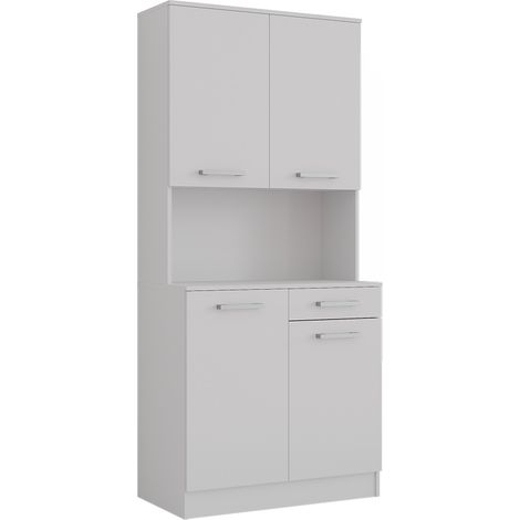 Aparador de cocina Raul, Blanco, 83.6 x 188.5 cm con 4 puertas y 1 cajón, Vicco (1/5)