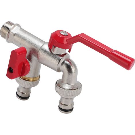 Robinet d'extérieur double, entrée 3/4 po, sortie 25 mm, robinet multifonctionnel pour jardin (1/5)