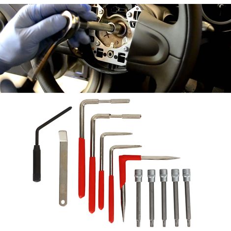 12-teiliges Airbag-Ausbauwerkzeug-Set. Das Airbag-Ausbauwerkzeug ist kompatibel mit Mercedes, Renault, VAG, Skoda und Vauxhall. (1/5)