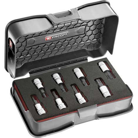 Facom JTM.J8MGRPPB Kit inserti 8 parti 3/8 (10 mm), Brugola interna