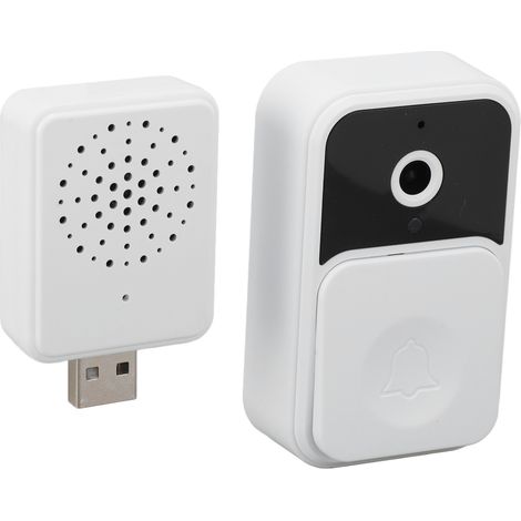 Sonnette vidéo sans fil WiFi 1080p avec interphone bidirectionnel, caméra de sécurité HD et vidéo en temps réel pour l'application Tuya, grand angle de 90°. (1/5)