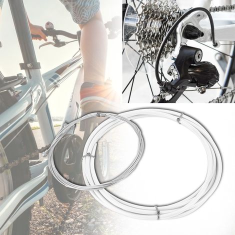 Kit de câbles et gaines pour freins vélo route et VTT, avec embouts et accessoires de rechange (Couleur Blanc) (1/5)