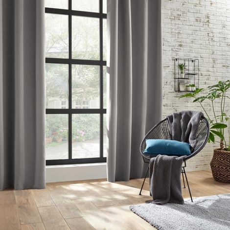 Rideau Occultant "Topa" 140x260cm Gris (1/5)