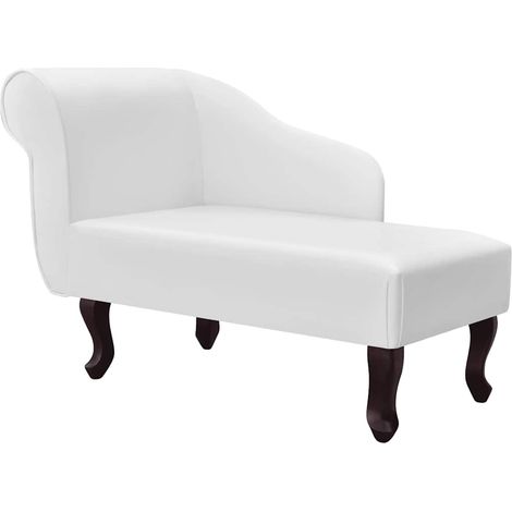 Bain de soleil Chaise de jardin Transat de jardin - Blanc Similicuir BV338632 - BonneVie (1/5)