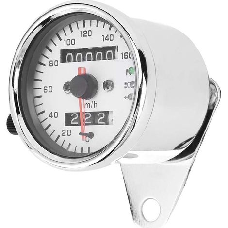 Motorrad-Tachometer, Kilometerzähler, Anzeige, Blinker, Scheinwerferanzeige, Vintage-Stahl, 12 V (1/5)