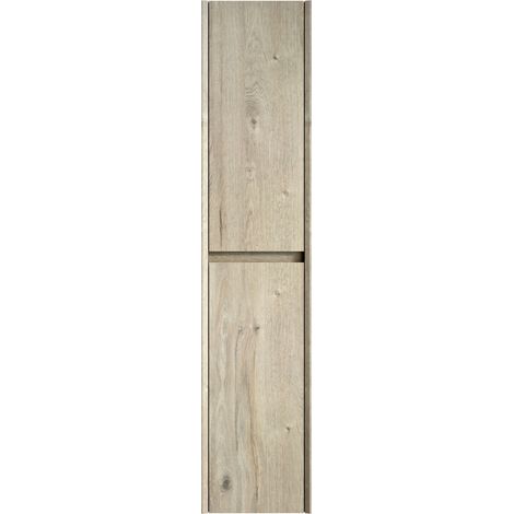 140 cm hoher Badschrank aus Mehrschicht-Sperrholz, 2 Türen, Regalböden, Beige MODENUIT (1/5)