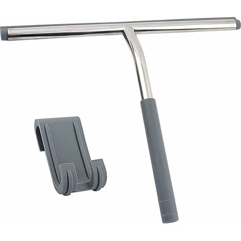 Raclette de Douche, Raclette de Douche en Acier Inoxydable 304, pour Fenêtres, Miroirs, Verre, Carrelage, (1/5)