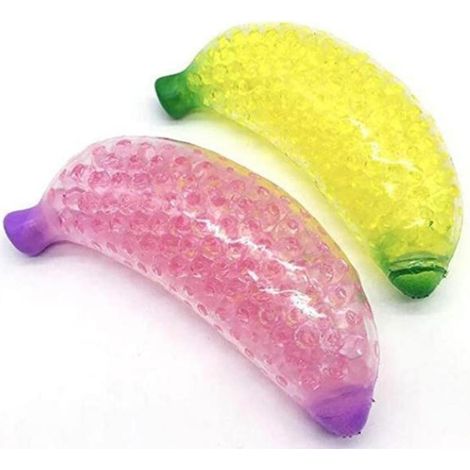 Lot de 2 balles anti-stress en forme de banane, jouet fidget, certifié CE