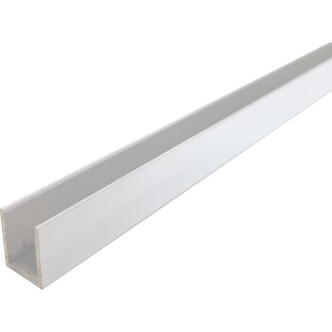 Profilé U aluminium, lg 1000mm (16 x 13 x 16 x 1,5 mm, Laqué Blanc) HOMEWELL