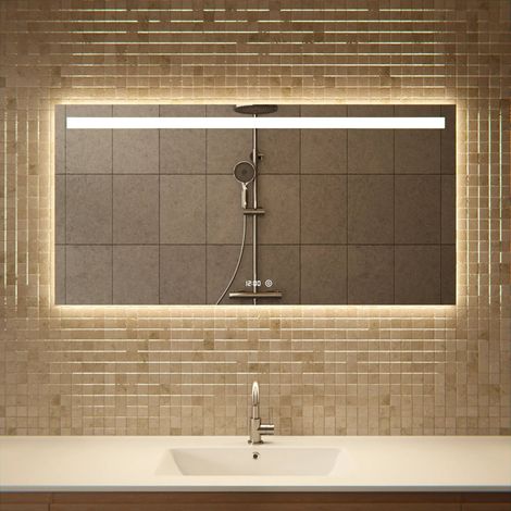 Badezimmerspiegel – 120x60 cm – Rahmenlos - Rechteck (1/4)