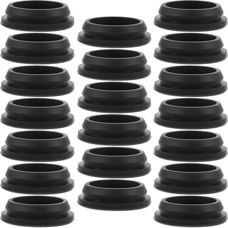 20 Pièces Bouchon de Serrure à Encliquetage en Silicone Noir 22mm pour Trou Capuchon Affleurant, Finition Lisse sans Joint, pour Panneaux de Casier et Cylindres Métalliques (1/5)
