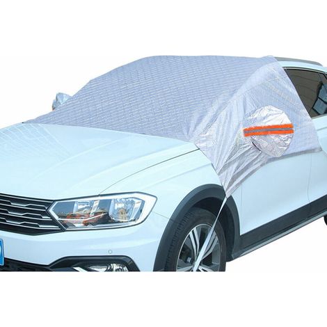 royaluxe - Housse de pare-brise de voiture, housse d'hiver imperméable pour pare-brise de voiture pour la glace, la neige, la protection contre le gel, très grande taille avec coques de miroir, convie (1/5)