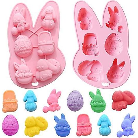 moule Chocolat De Pques, 6 Moules En Silicone De Pques Moule Chocolat, Moule Silicone Patisserie De Paques Decoration Paques, Pour La Confection (1/5)