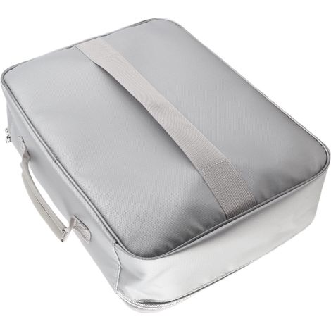 [JAMAIS UTILISÉ]Boîte de rangement multifonctionnelle ignifugée à double fermeture éclair, résistante à la chaleur jusqu'à 1093 °C (2000 °F), pour la maison, le bureau ou la voiture (argentée). (1/5)