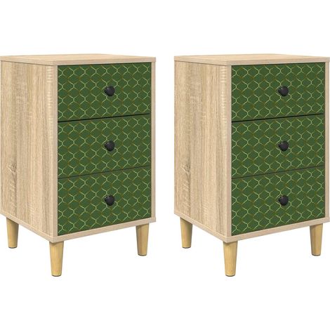vidaXL Bedside Cabinet GELEEN 2 pcs Sonoma Oak 36 x 33 x 60 cm