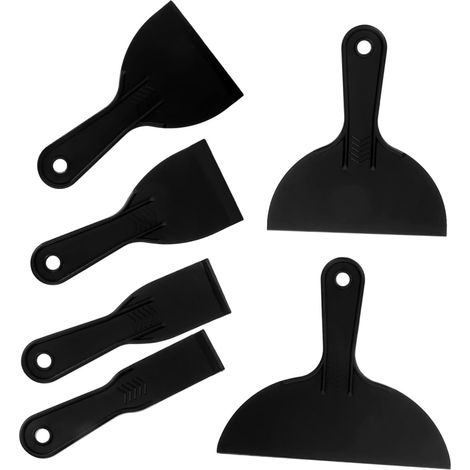 Kit de Lissage de Papier Peint Flexible 6 Pièces en Plastique Noir Outil pour Films Adhésifs Voiture, Application de Fond D'écran, Spatule pour Enduit, Lot Pratique (1/5)