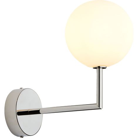 Applique minimal nichelata sfera vetro bianco G9 Jupiter (1/3)