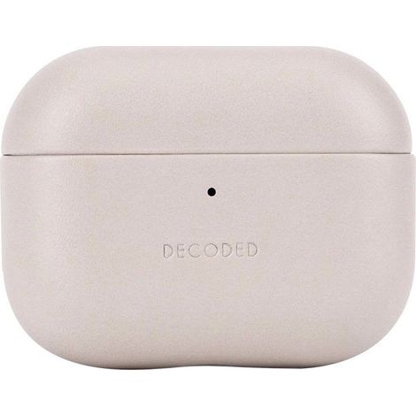 Coque AirPods Pro 3 - DECODED - AirCase Pro 3 - Cuir pleine fleur - Beige - Protection élégante (1/4)