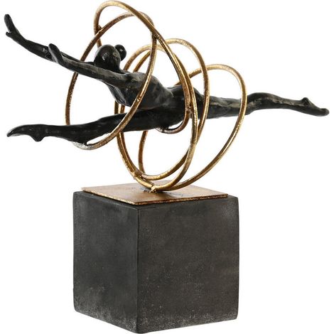 Figura Resina Metal 36X14X29,5 Gimnasta Negro FD203236 (1/3)
