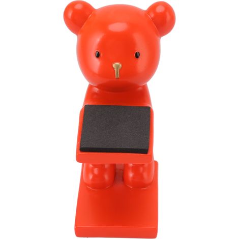 Support d'horloge en forme d'ours, fait main, en résine 3D moderne, orange, idéal pour la maison et le bureau. (1/5)
