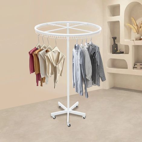 Rotierbarer runder Kleiderständer mit hebbarem Kleiderständer (116-190cm) für Einzelhandelsgeschäfte, Geschenkgeschäfte, Einkaufszentren