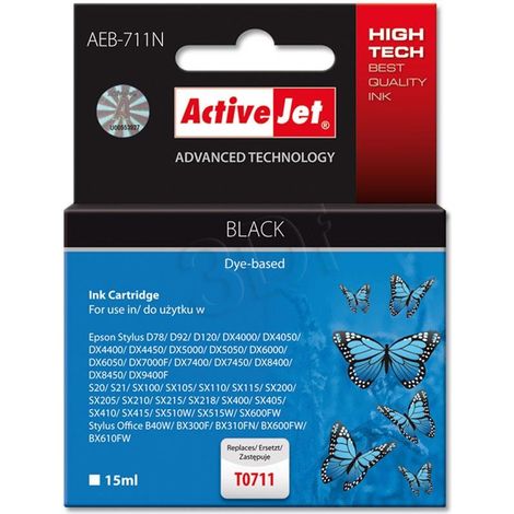 Atrament ActiveJet pre Epson T0711 čierna 10 ml