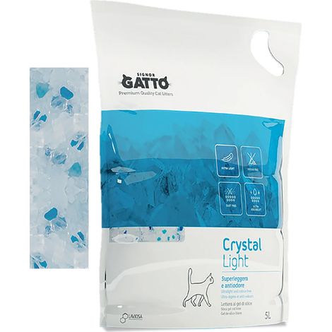 LETTIERA IGIENICA 'CRYSTAL LIGHT' 5 lt- 6 pezzi  - SIGNOR GATTO