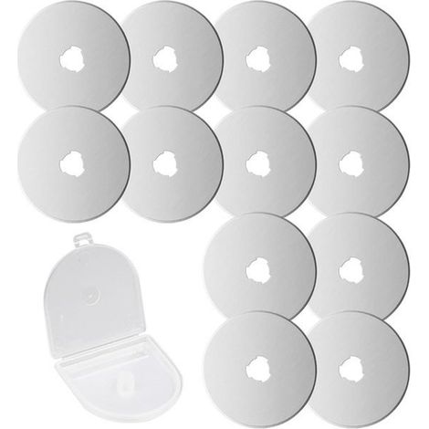 Ersatzklingen für 28-mm-Rollschneider – 12 runde Edelstahlklingen mit Aufbewahrungsbox (1/5)