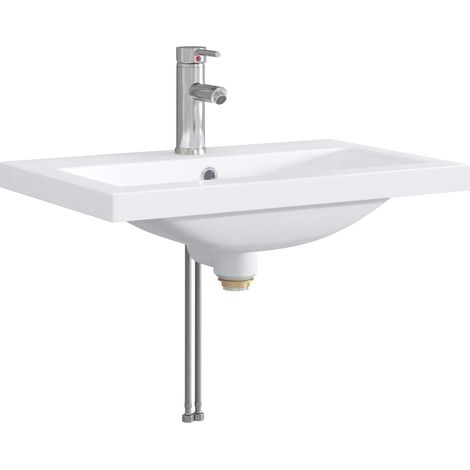 Bathroom Wash Basin Chrome 61 x 40 x 16.5 cm Metal vidaXL