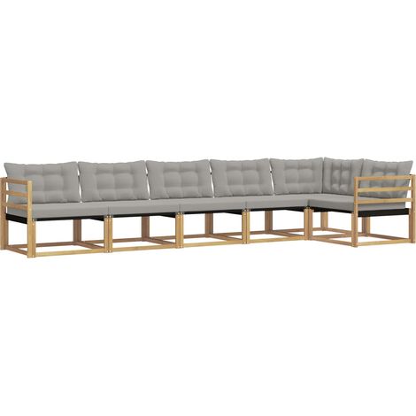 Set di divani da esterno 6 pz Bianco e Grigio Chiaro vidaXL (1/5)