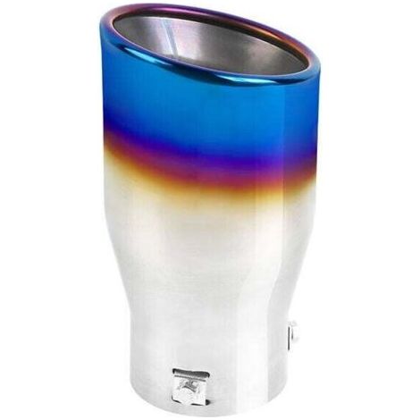 Couvercle de pointe de silencieux d'échappement rond bleu rôti en acier inoxydable pour voiture, 1 pièce (1/5)