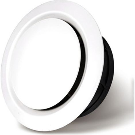 Boca de extracción e insuflación de aire 100, 3 garras con junta - Rejilla de ventilación de plástico redonda orientable - Ventilación por ventilador