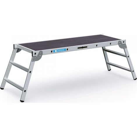 Arbeitsplattform Alu.3Stufen klappbar Plattform Holzbelag B1700xT600mm ZARGES (1/4)