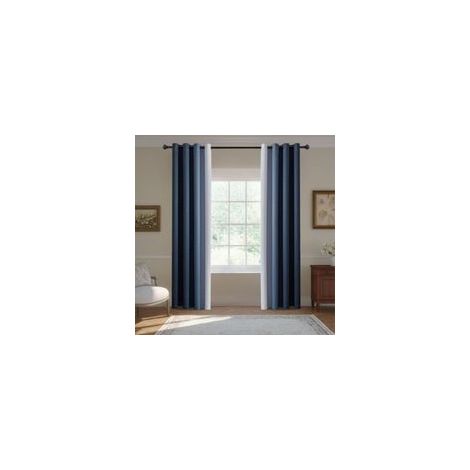 Tende oscuranti, 132x214 cm, bloccano rumore e luce, per soggiorno o camera da letto, blu scuro (1/4)