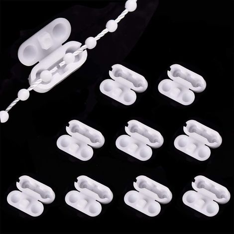Connecteur de Chaîne en Plastique Blanc pour Chaîne Perlée pour Stores Enrouleurs et Stores Verticaux, 10 Plastique (1/5)