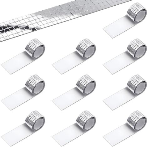 Lot de 3000 carreaux de mosaïque miroir autocollants muraux carrés en verre - Mini autocollants miroir pour décoration de bricolage disco (5 x 5 mm, argentés) (1/5)