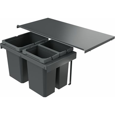 Naber Abfallsammler Cox Stand-UP® 350 K/800-3, für vorhandenen (tiefengekürzten) Auszug, anthrazit (1/3)