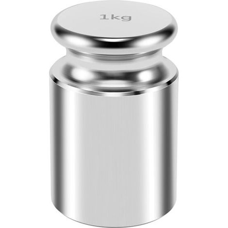 Peso de calibración para báscula digital AWS, acero al carbono, acabado cromado, 1000 g (1 kg WGT)