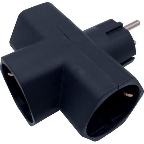 Dreifacher horizontaler Ausgangsdieb (maximal 3680 W) aus schwarzem Polypropylen