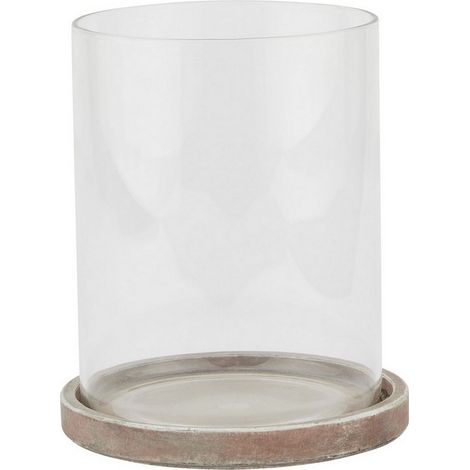 Siena Large Hurricane Lantern - Ceramic - L18 x W18 x H21 cm - Brown