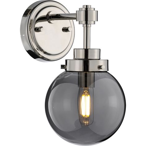 Applique Contemporanea Kula Acciaio Nichel Lucido Vetro 1 Luce E14 (1/5)
