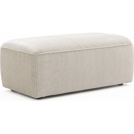 Pouf pour canapé modulable en velours côtelé - Écru - Noor (1/5)