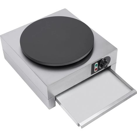 Crêpière Électrique, Température Réglable, Grande Surface de Chauffage, argent (1/2)