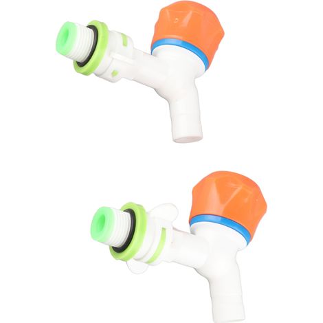 Lot de 2 robinets d'eau froide en plastique PPR, filetage extérieur G1/2, pour lavabo de jardin.